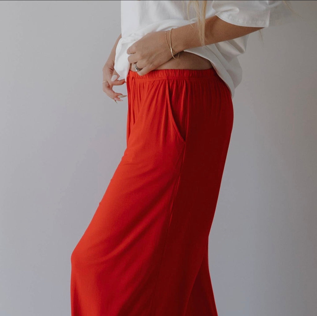 Bamboo Wide Leg Pants |
Cherry Red