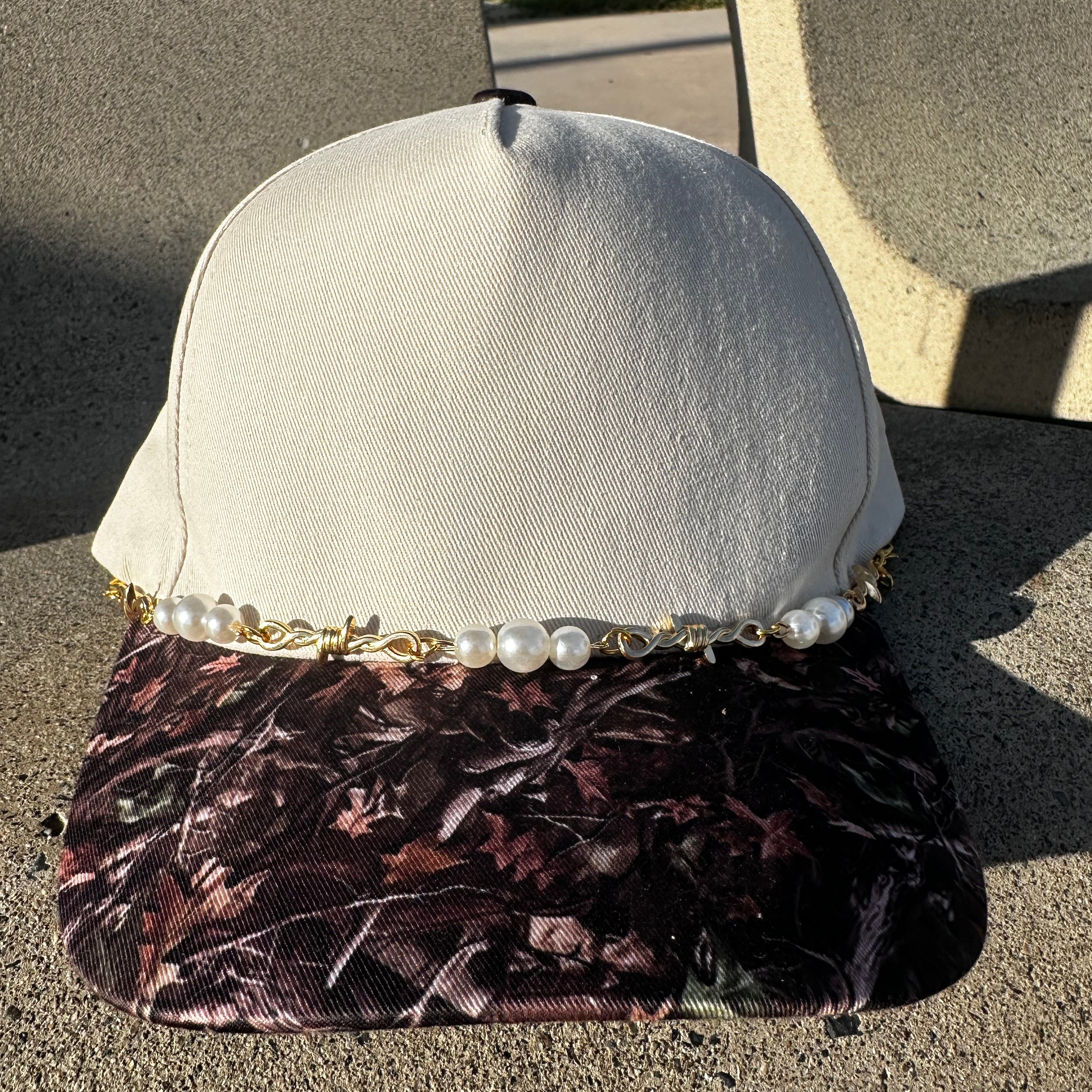 Pearl & Barbed Wire Hat Chain