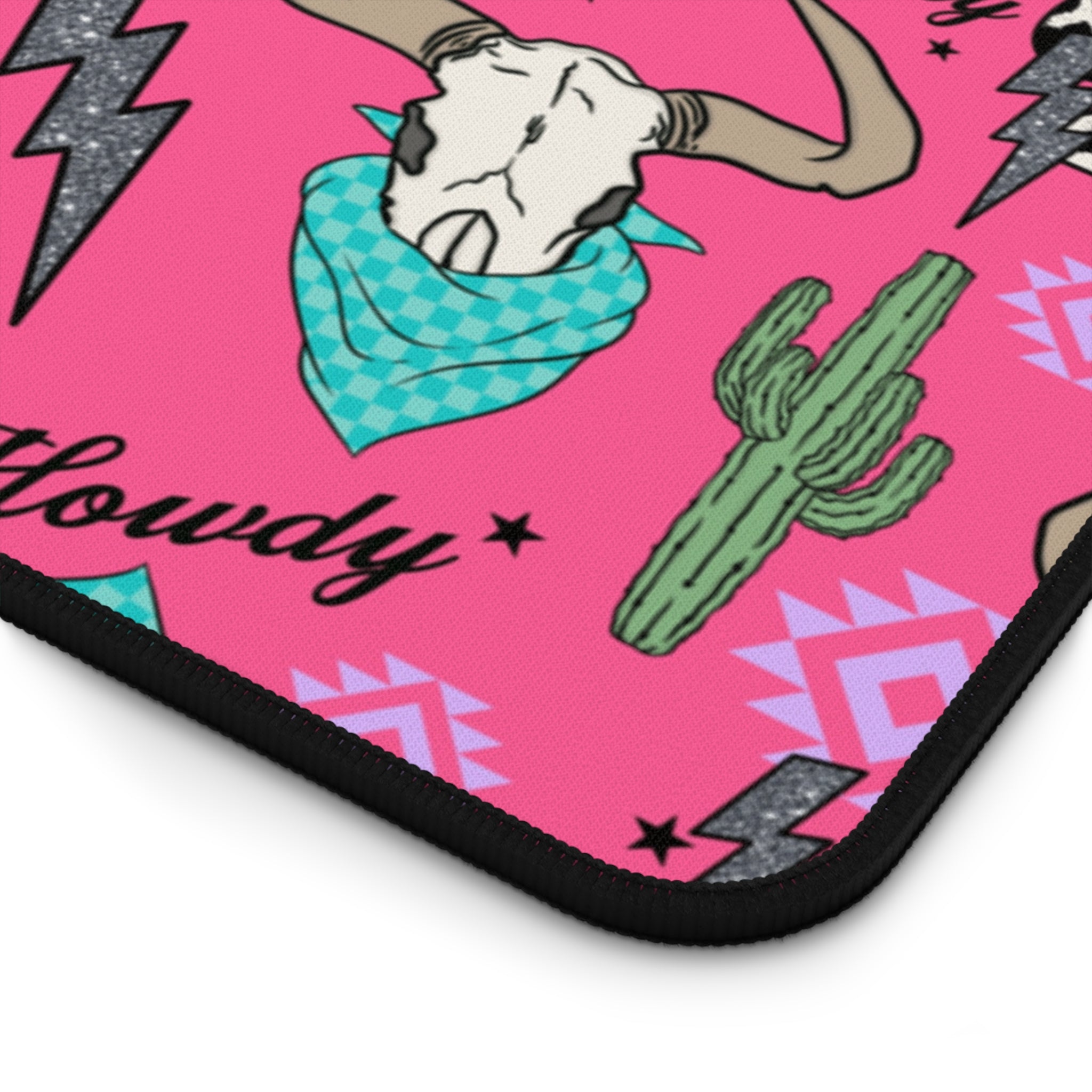 Hot Pink Howdy Desk Mat