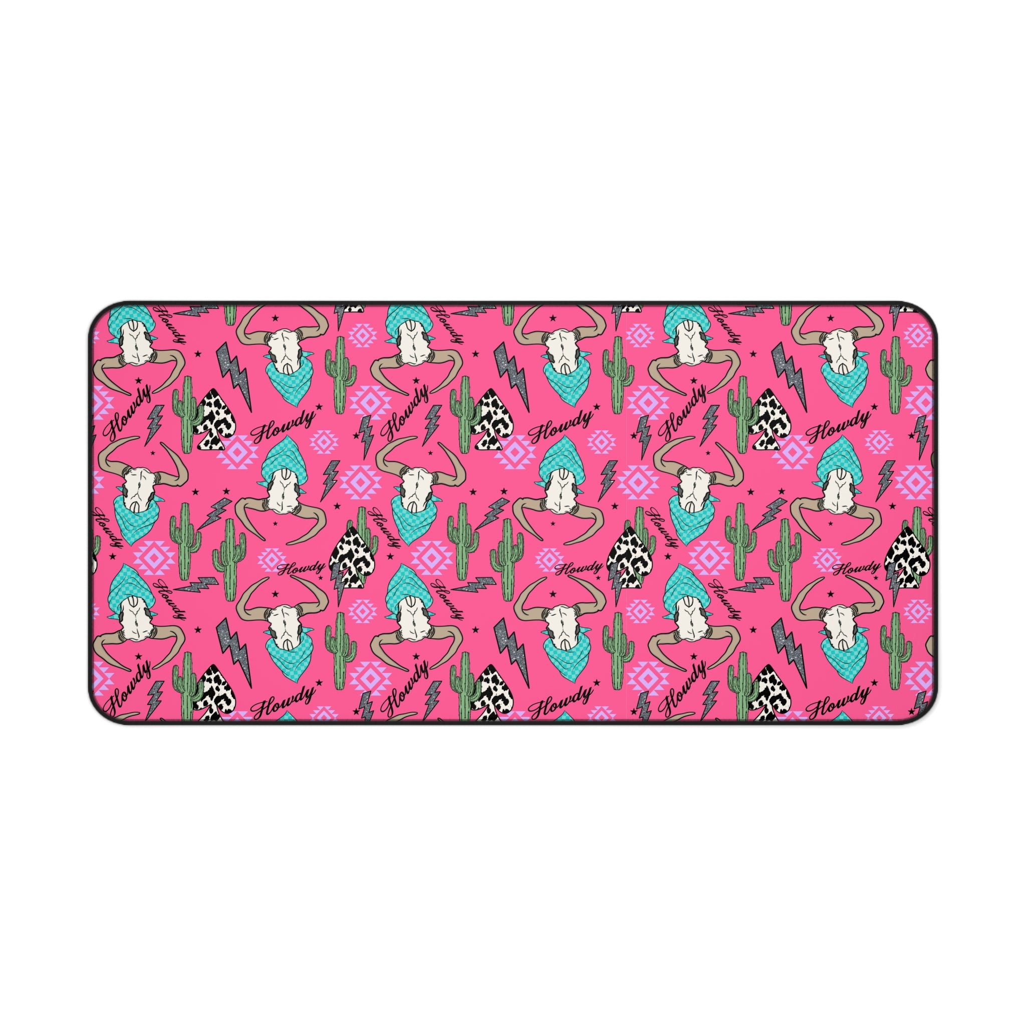 Hot Pink Howdy Desk Mat