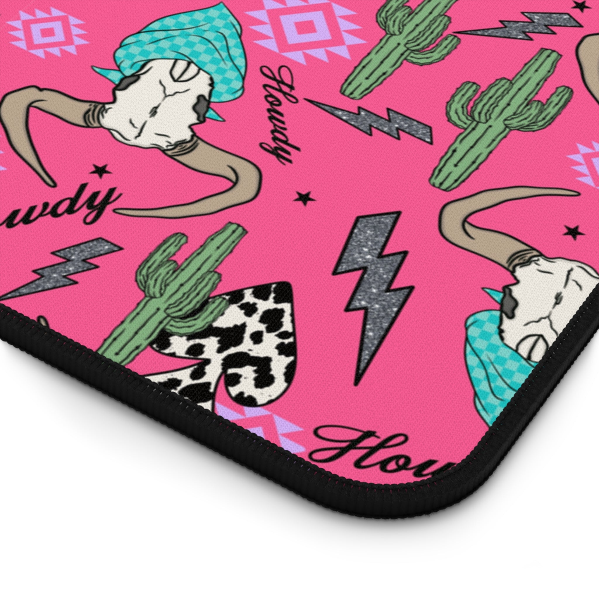 Hot Pink Howdy Desk Mat