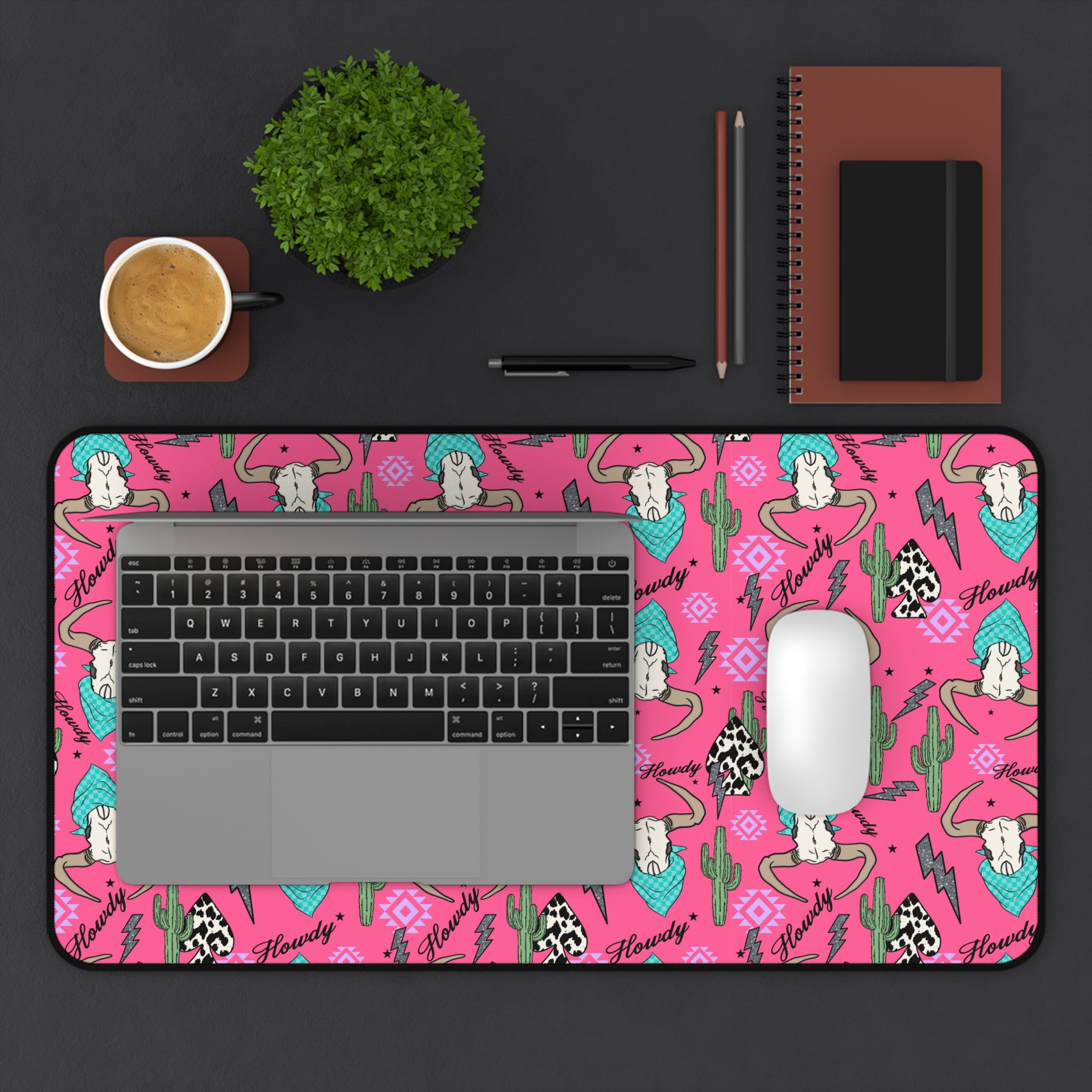 Hot Pink Howdy Desk Mat