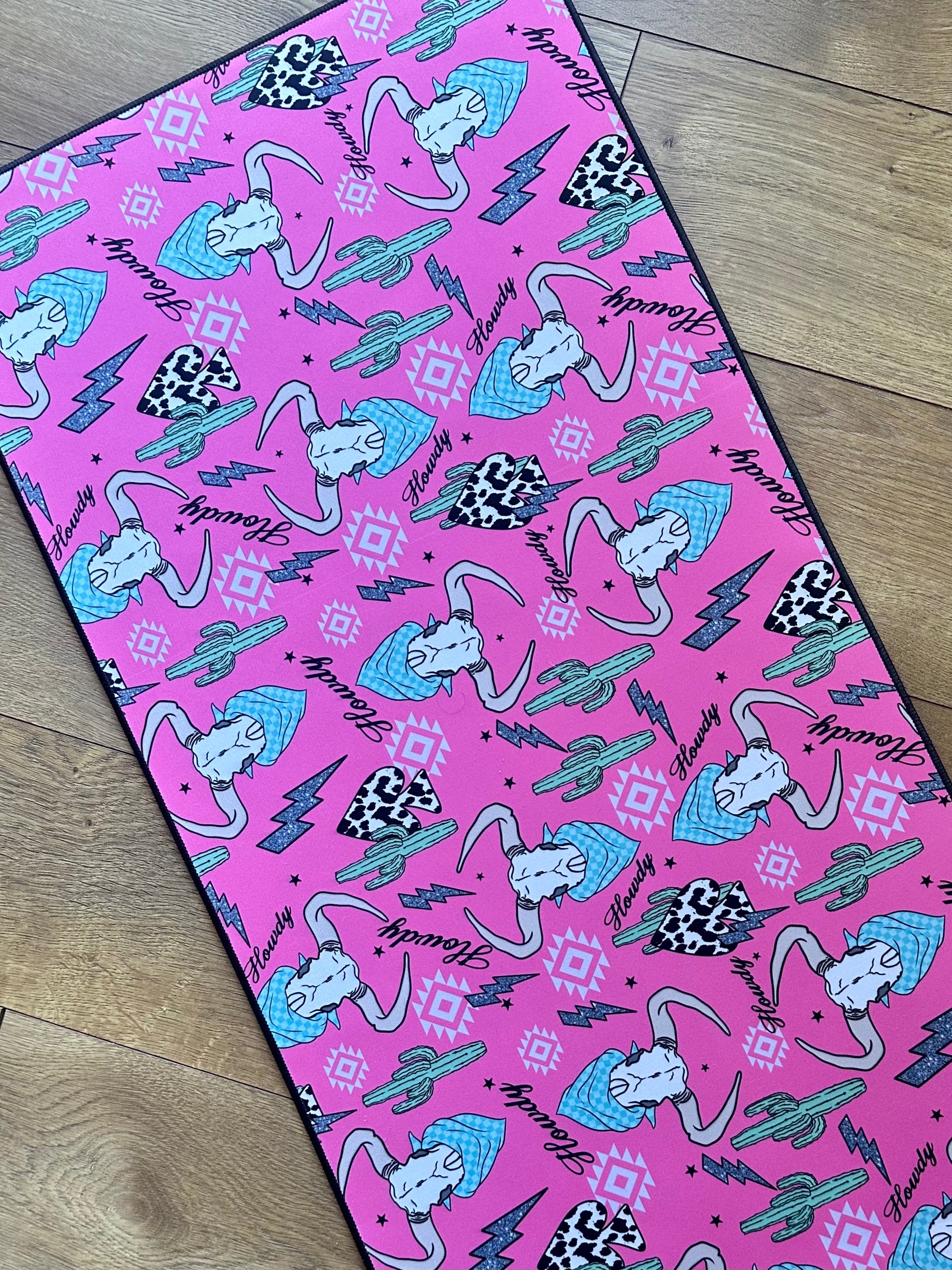 Hot Pink Howdy Desk Mat