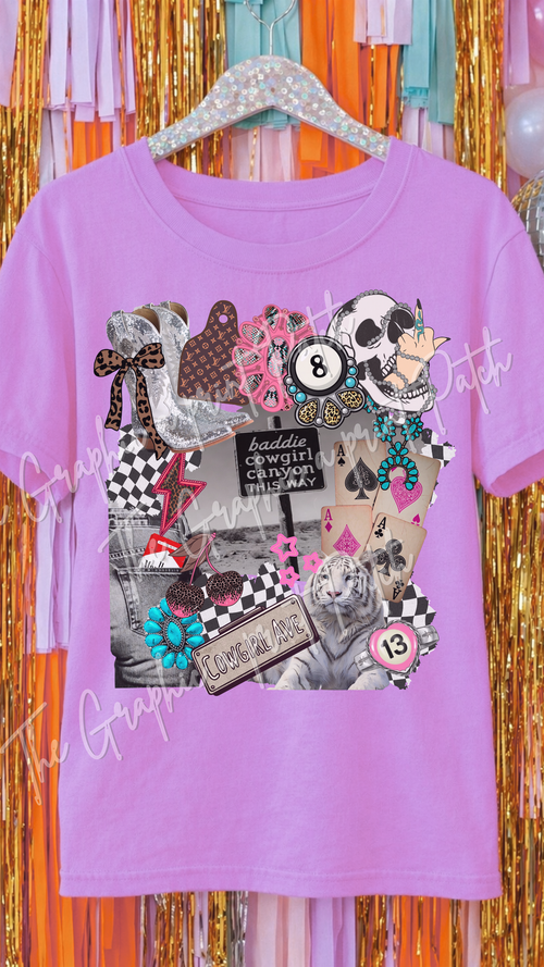 Baddie Cowgirl Canyon Graphic Tee - Comfort Colors