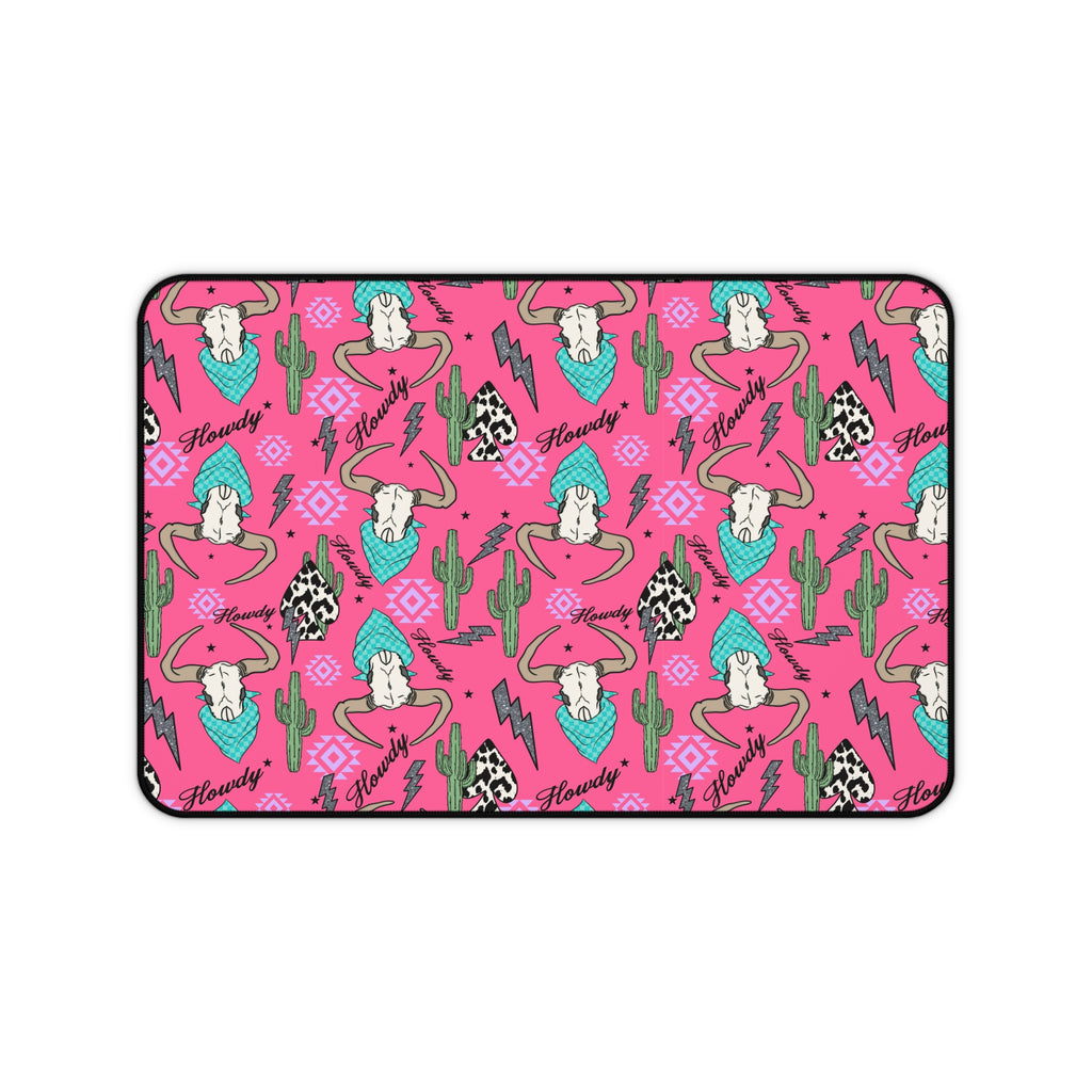 Hot Pink Howdy Desk Mat