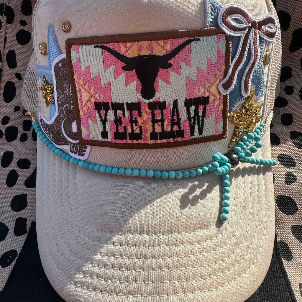 Bead Bow Hat Chains