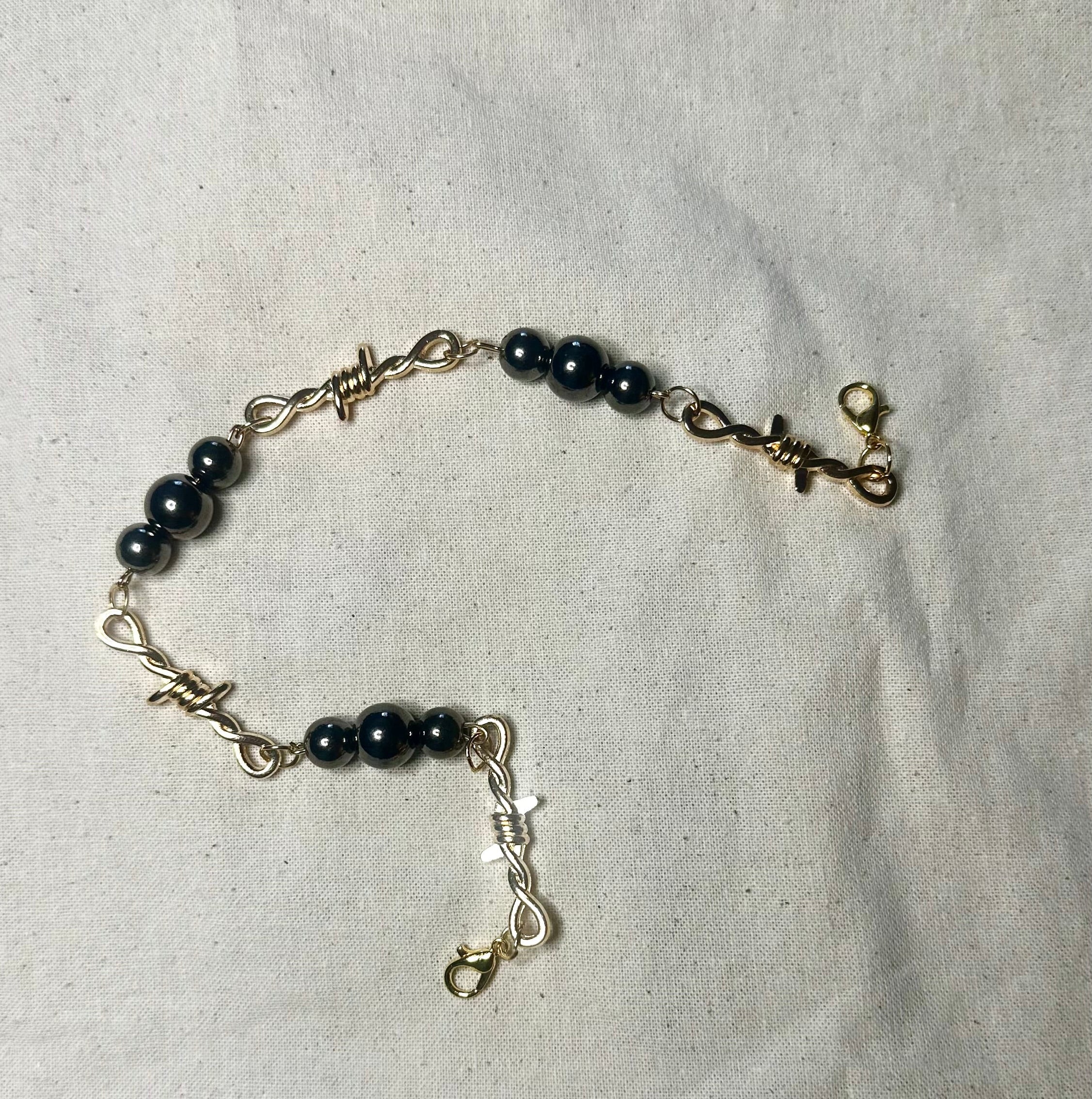 Pearl & Barbed Wire Hat Chains