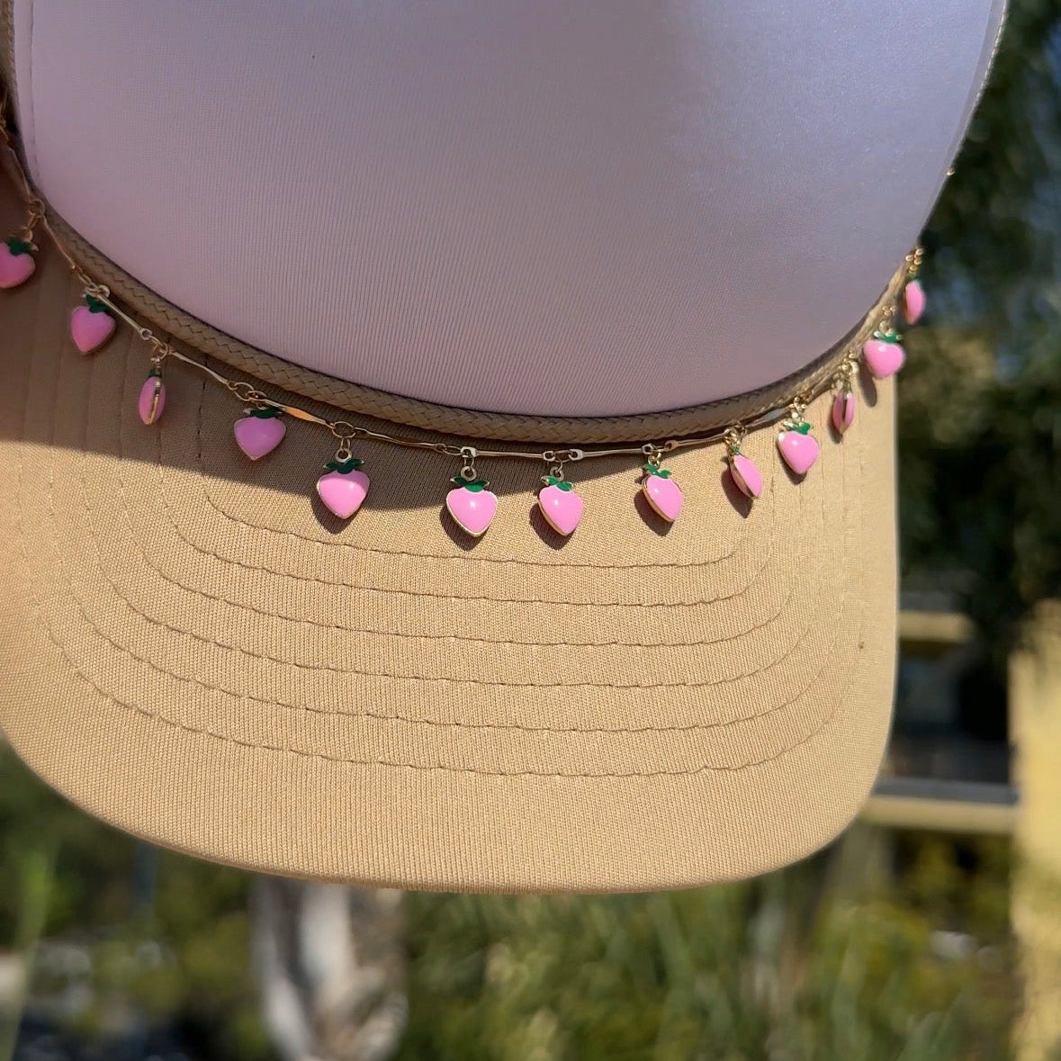 Pink Peach Hat Chain