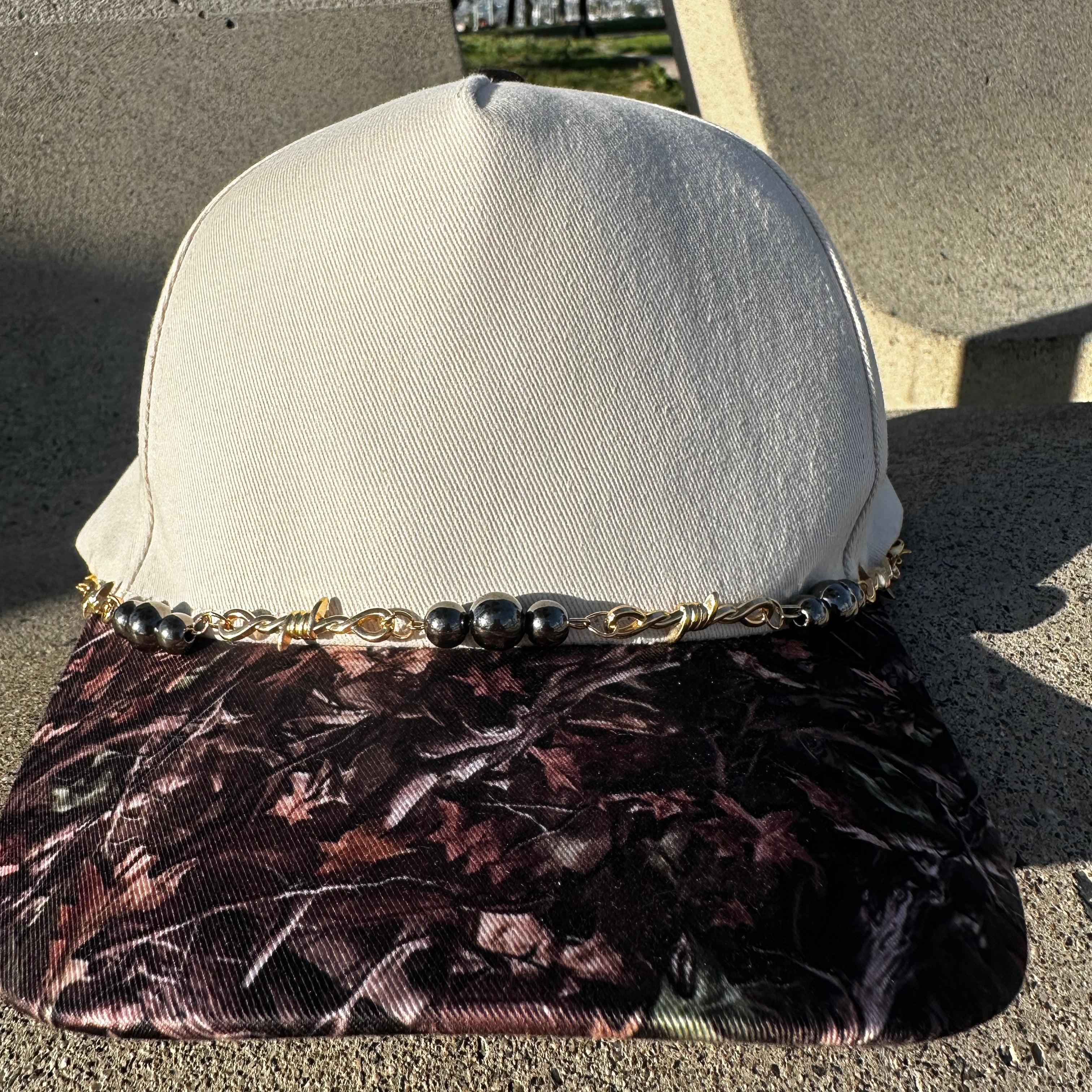 Pearl & Barbed Wire Hat Chain