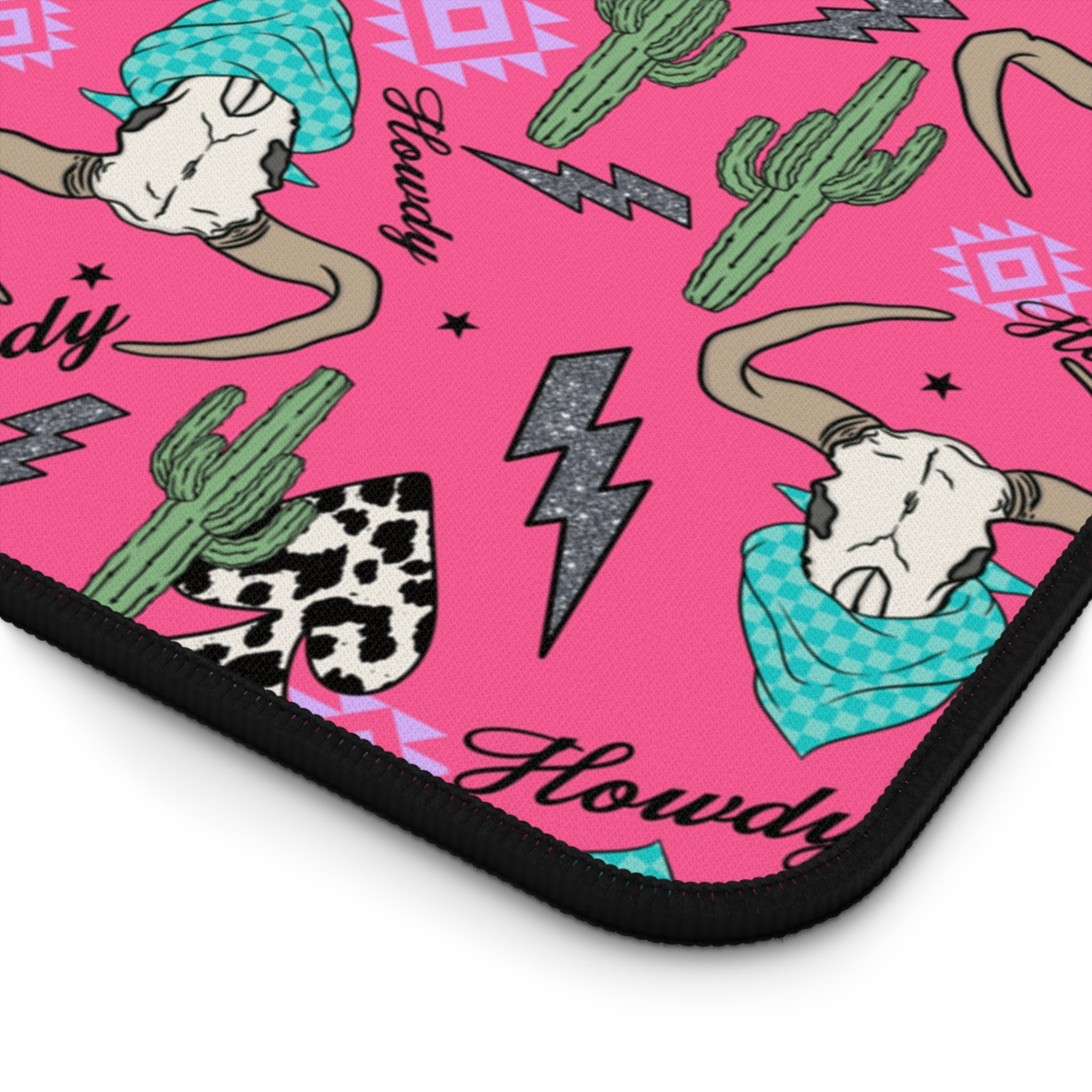 Hot Pink Howdy Desk Mat