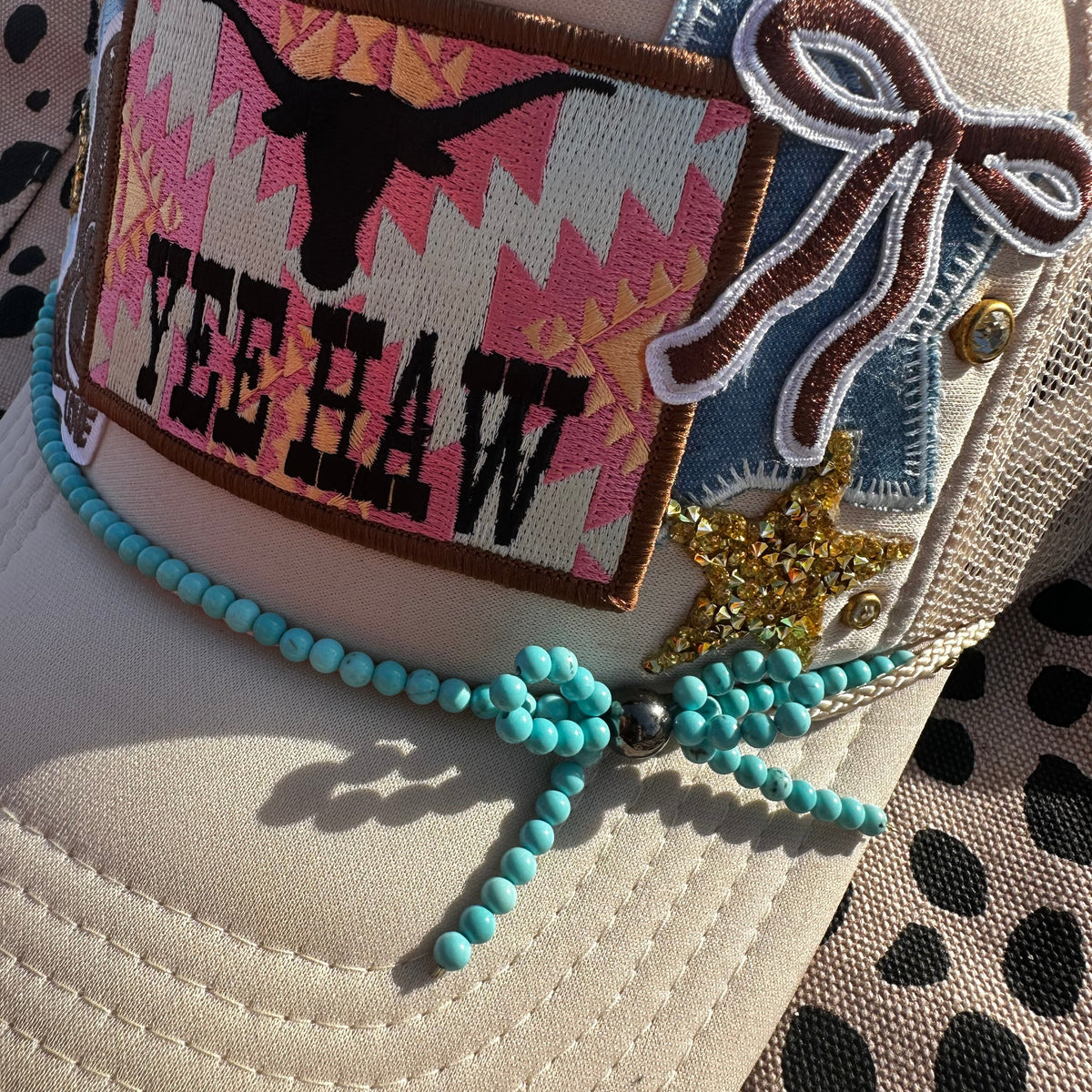 Bead Bow Hat Chain