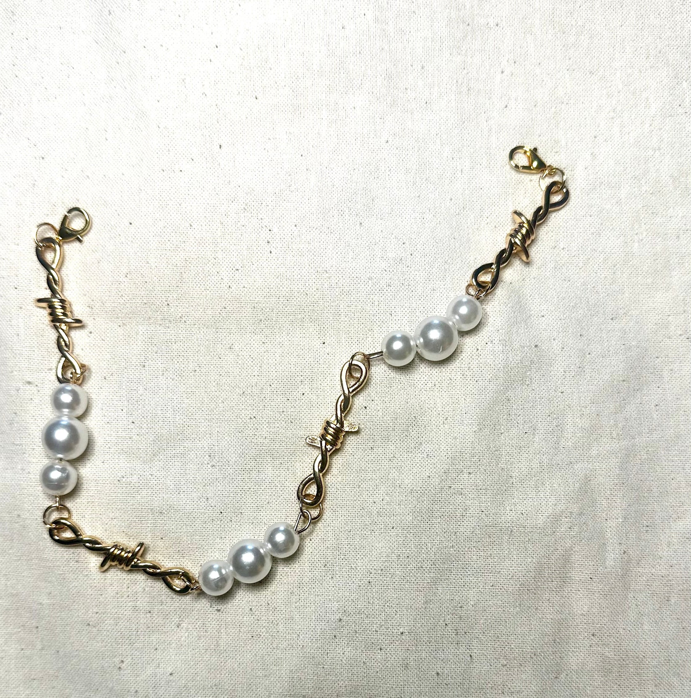 Pearl & Barbed Wire Hat Chains