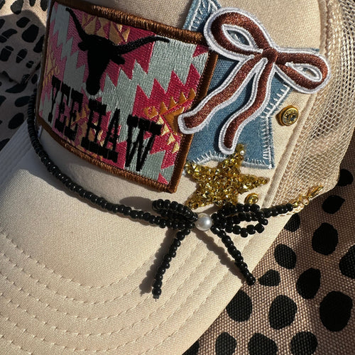Bead Bow Hat Chain