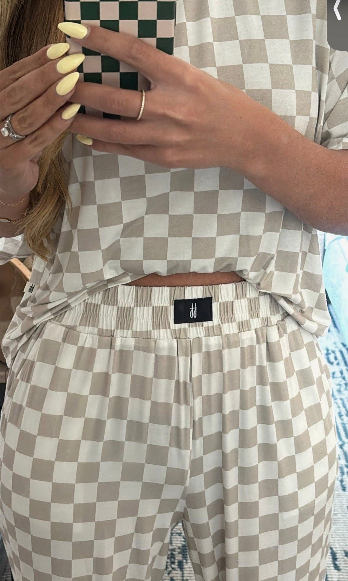 Checkered Boxy Tee Lounge Set