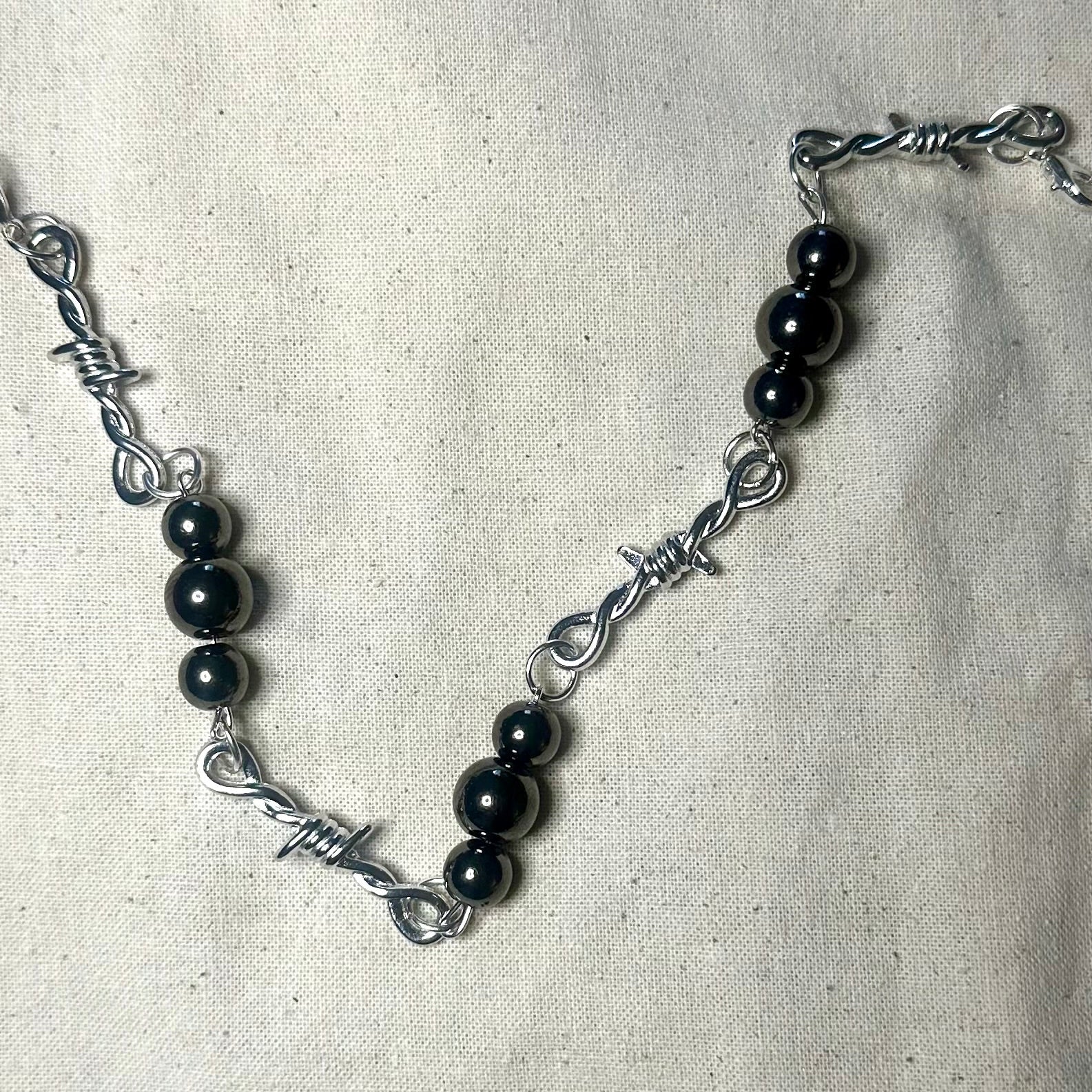 Pearl & Barbed Wire Hat Chains