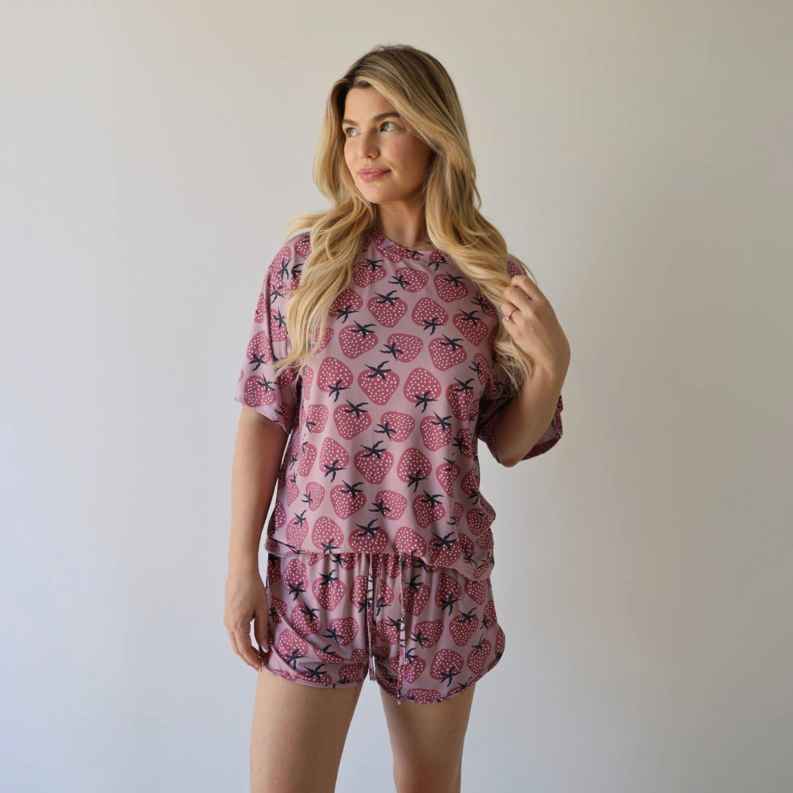 Bamboo Short Set | Strawberries
