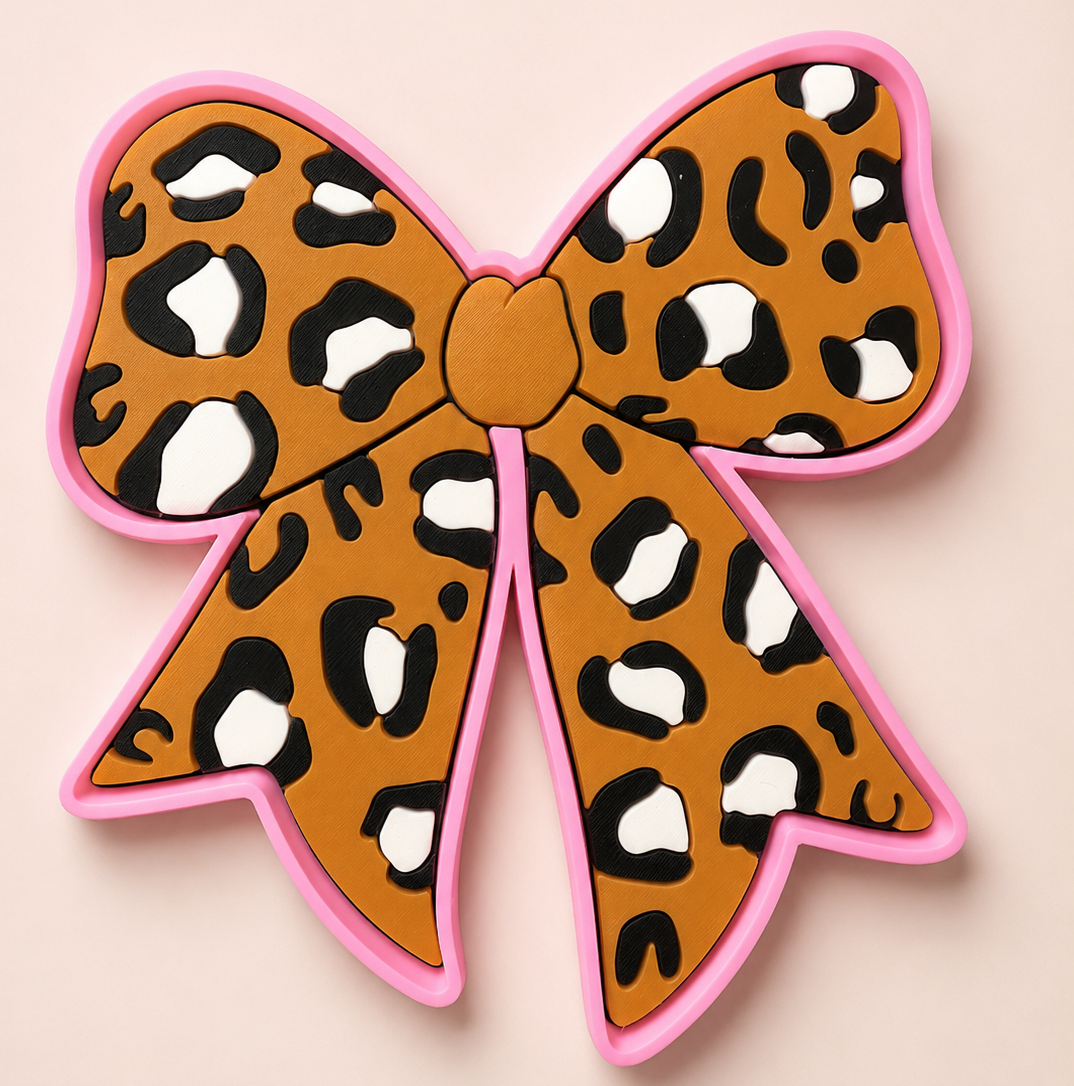 Leopard Bow Trinket Tray